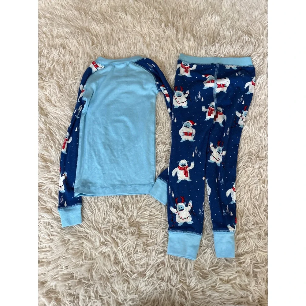 Munki Munki‎ Kids Pajamas Set Yeti Christmas Long Sleeve Pants  Size 3 NWT
